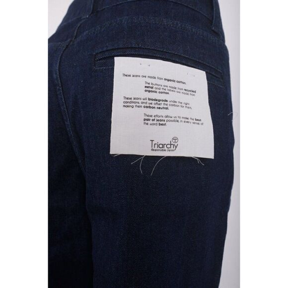Triarchy Womens High Waisted Button Jeans Medium Indigo Sz US 6 EU 28 New - Picture 5 of 8